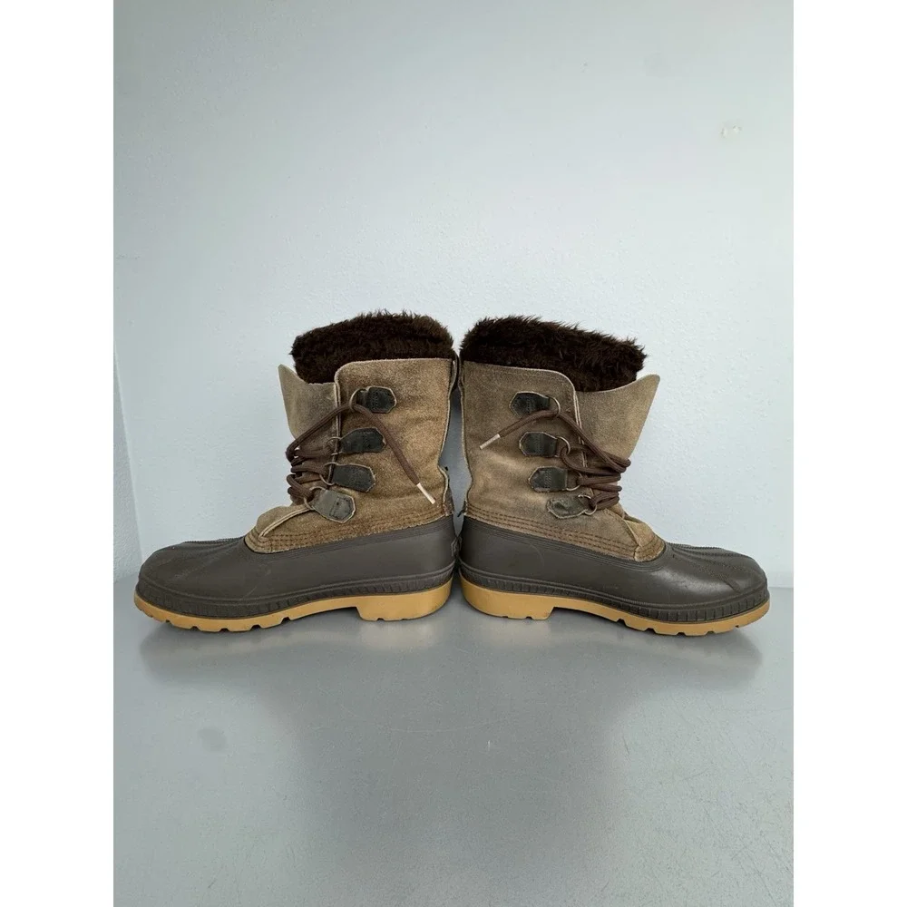 Vintage‎ Sorel Kaufman Tracker Boots Mens 7 Wool Lined Waterproof Winter Badger